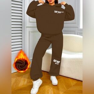 Brown East Hampton Sweatshirt AND sweatpants set!